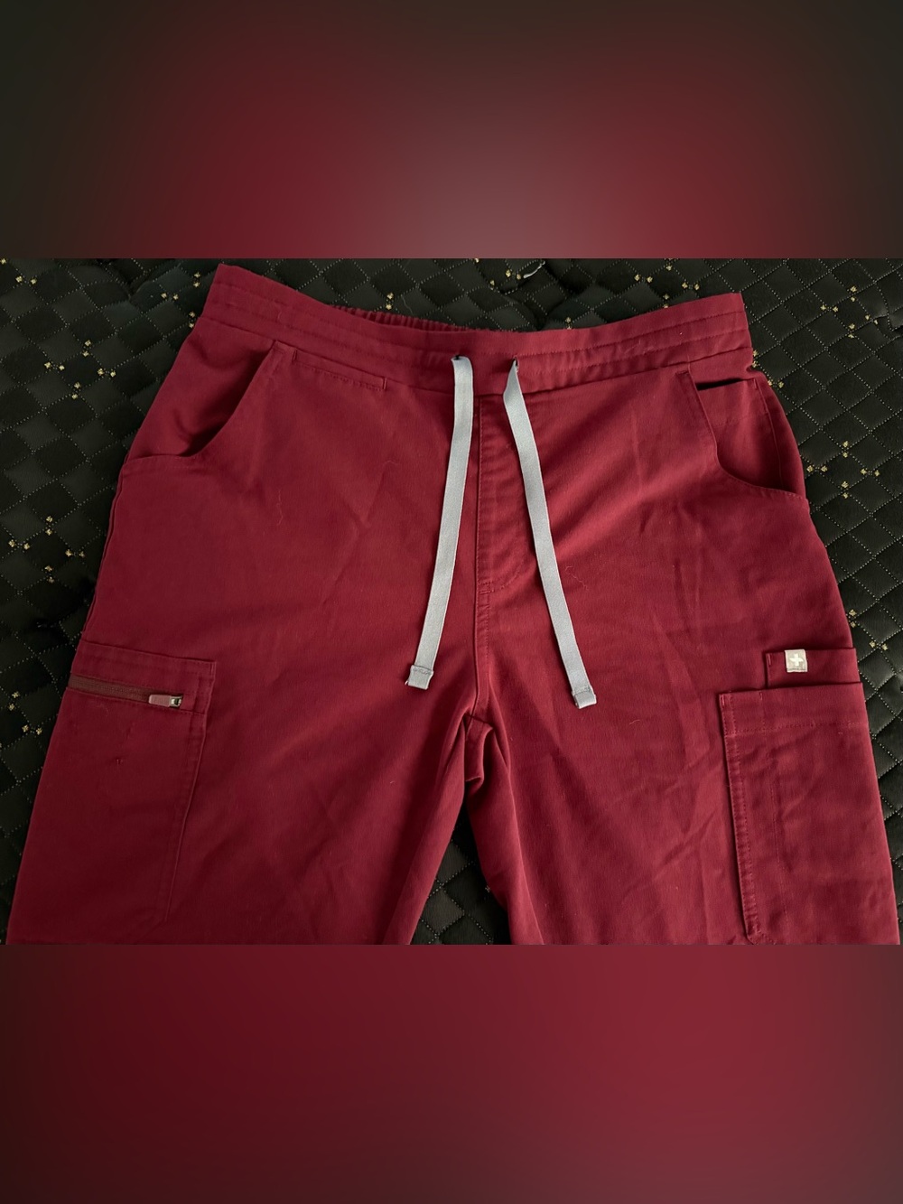 Figs Women's Burgundy Drawstring Scrub Pants